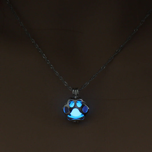 Aqua | Luminous Paw Necklace