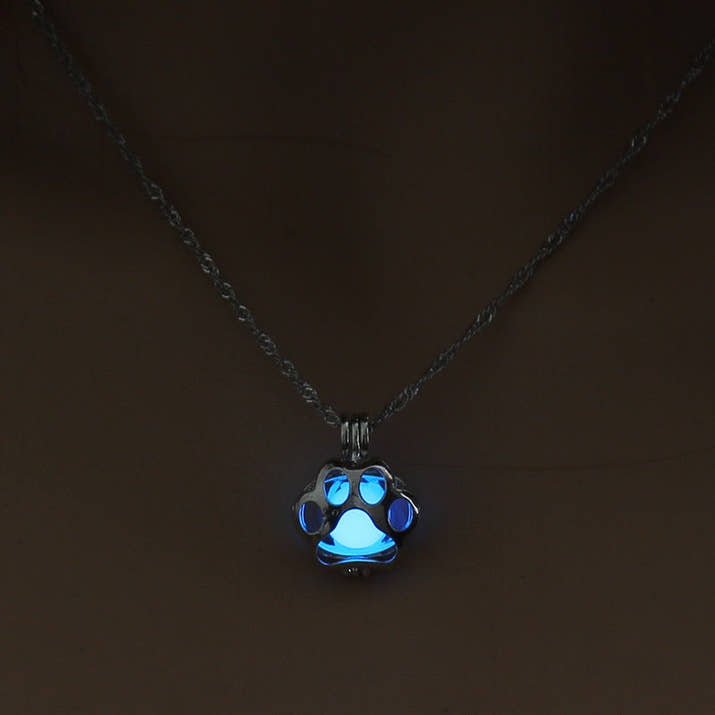 Aqua | Luminous Paw Necklace