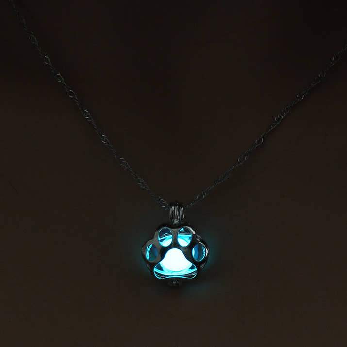 Aqua | Luminous Paw Necklace