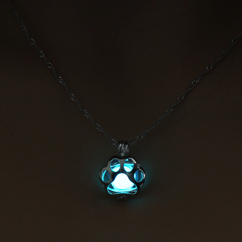 Aqua | Luminous Paw Necklace