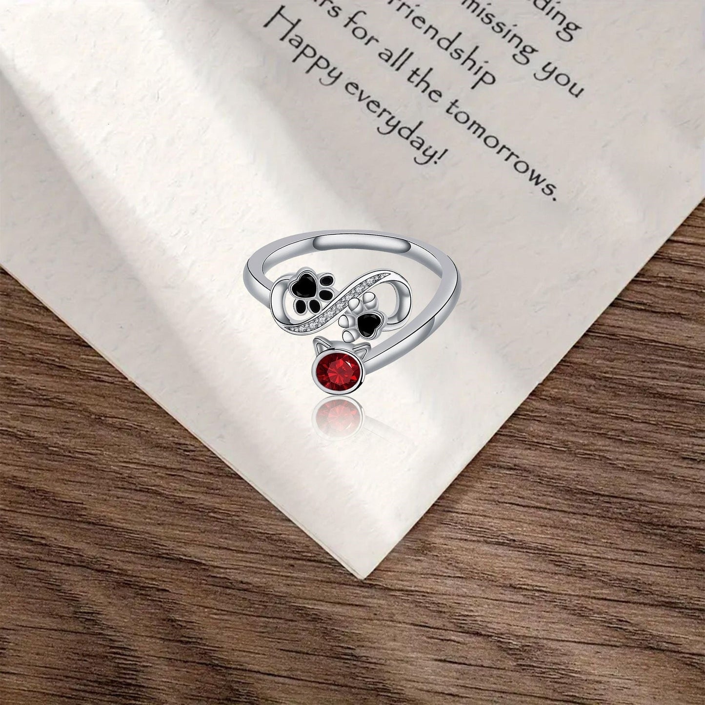 Crimson | Gemstone Paw Ring