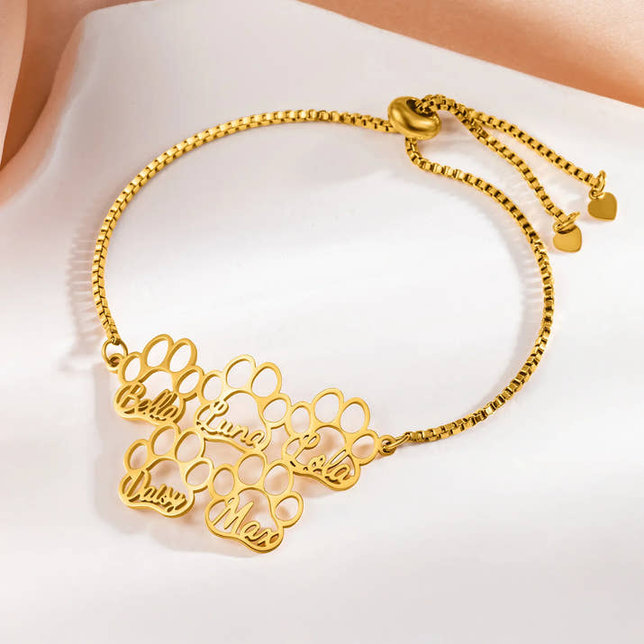 Skye | Personalized Paw Prints Bracelet