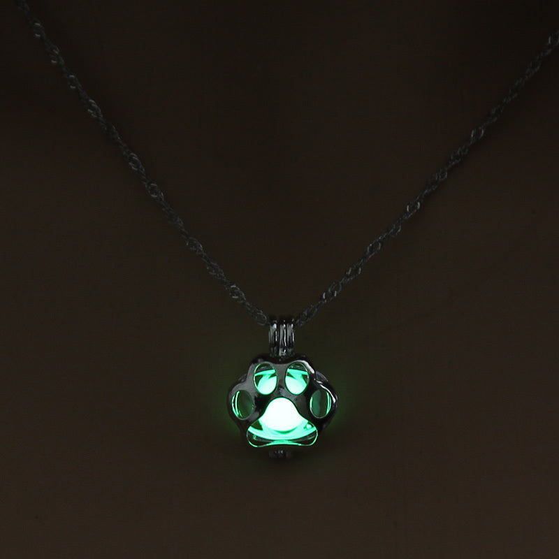 Aqua | Luminous Paw Necklace