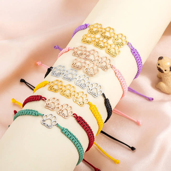 Skye | Personalized Paw Prints Bracelet