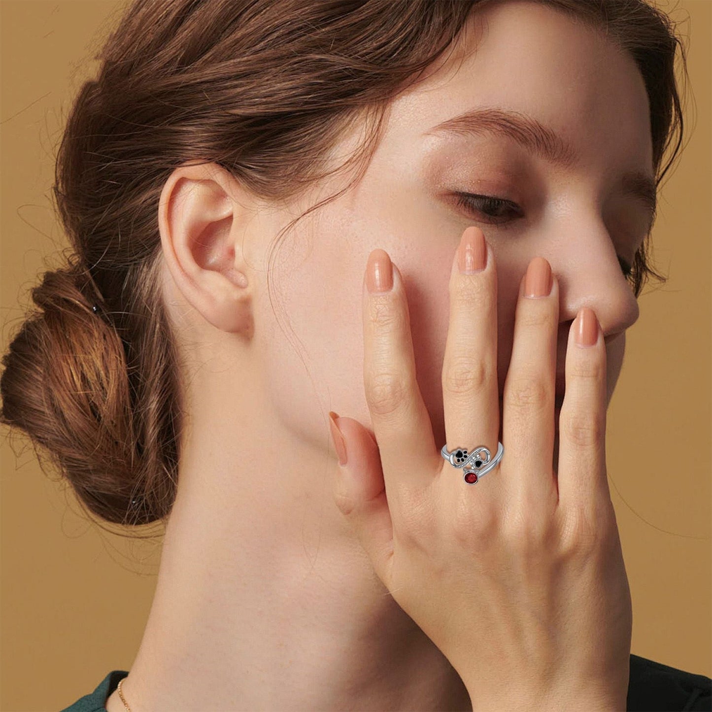 Crimson | Gemstone Paw Ring