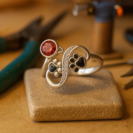 Crimson | Gemstone Paw Ring