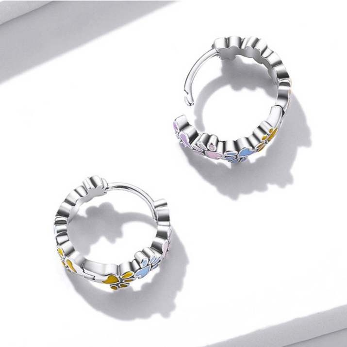 Benny | Whimsical Paw Hoop Earrings