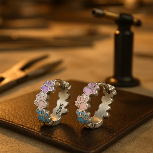 Benny | Whimsical Paw Hoop Earrings